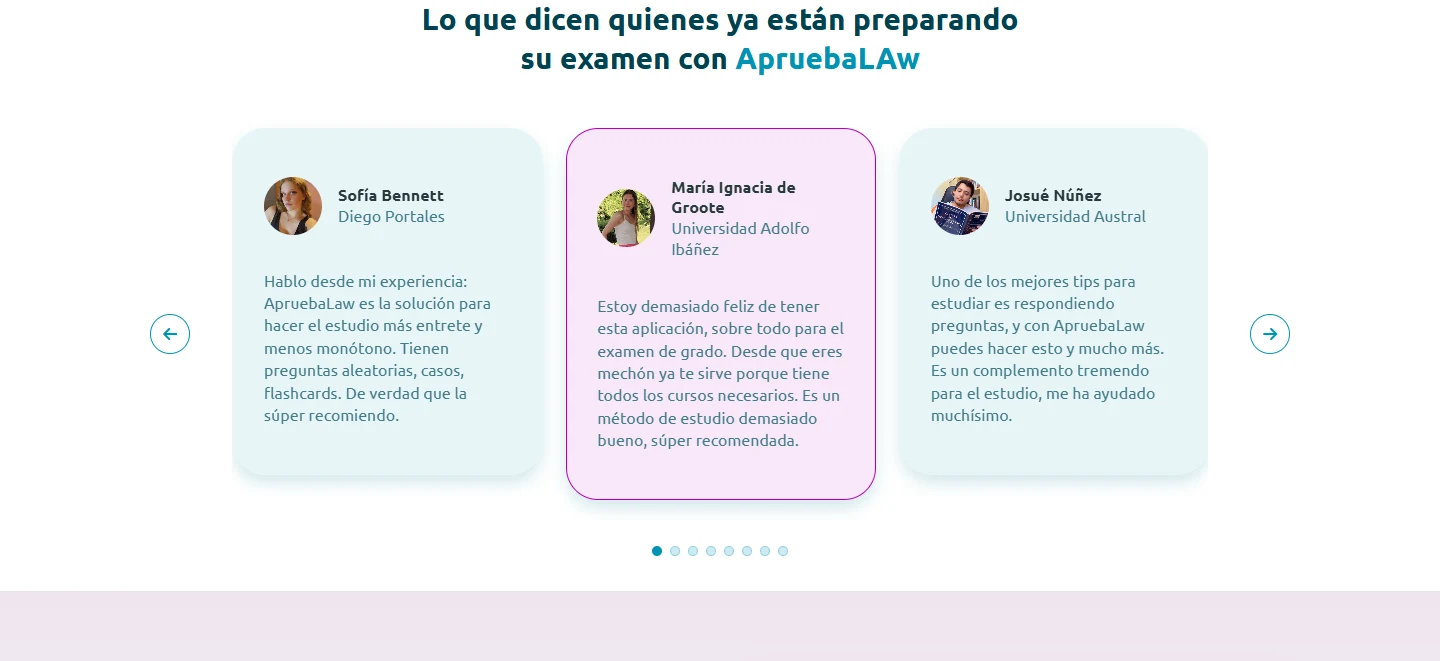 Captura del sitio web de ApruebaLaw