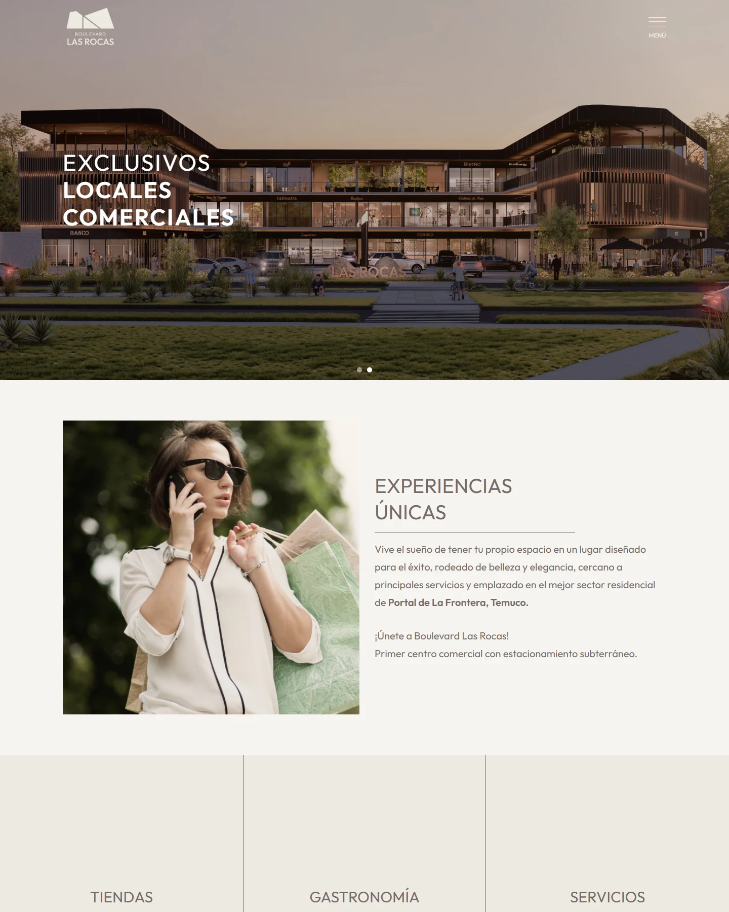 Captura del sitio web de Boulevard Las Rocas
