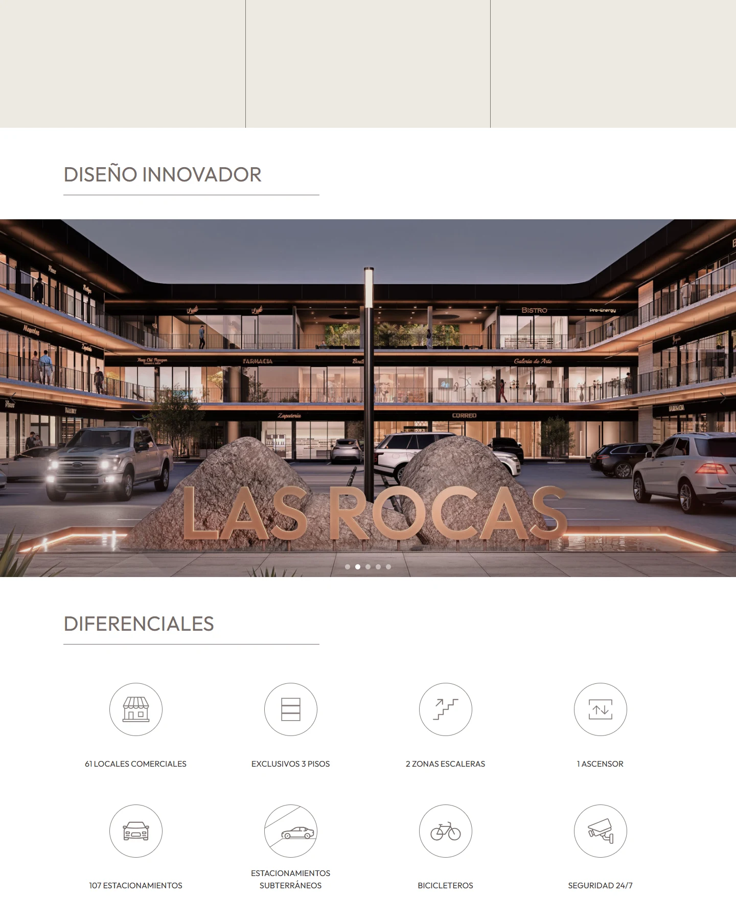 Captura del sitio web de Boulevard Las Rocas