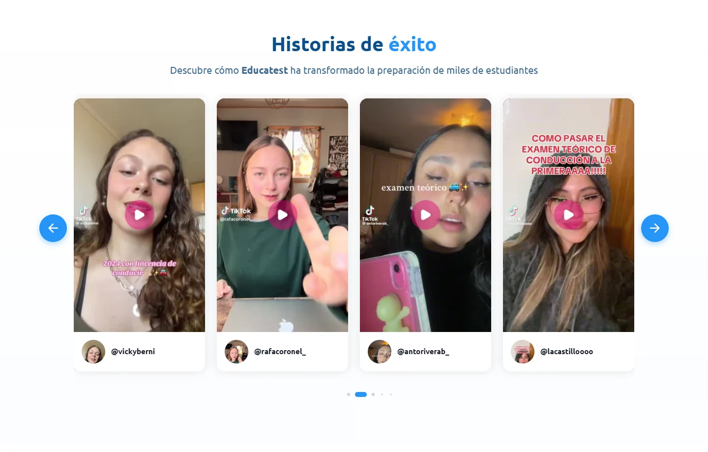 Captura del sitio web de Educatest