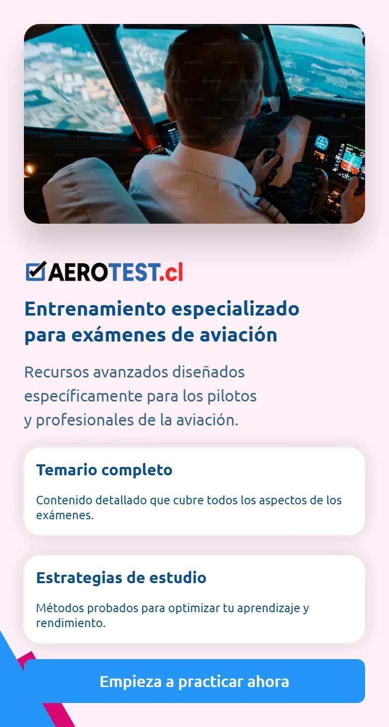 Educatest, Inicio completo en móvil: preparación aeronáutica. Fragmento 6 de 12.