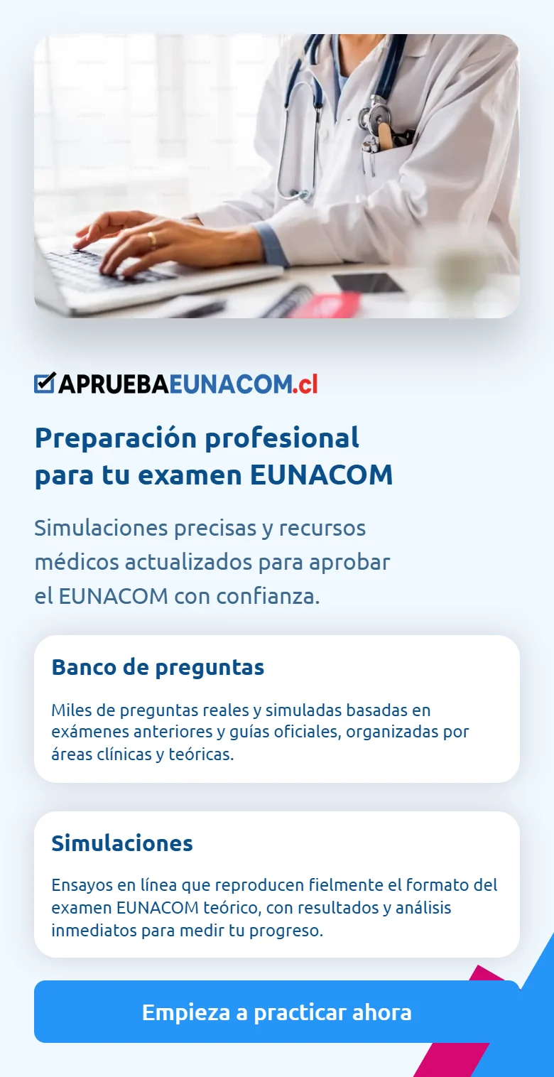 Educatest, Inicio completo en móvil: preparación EUNACOM. Fragmento 7 de 12.