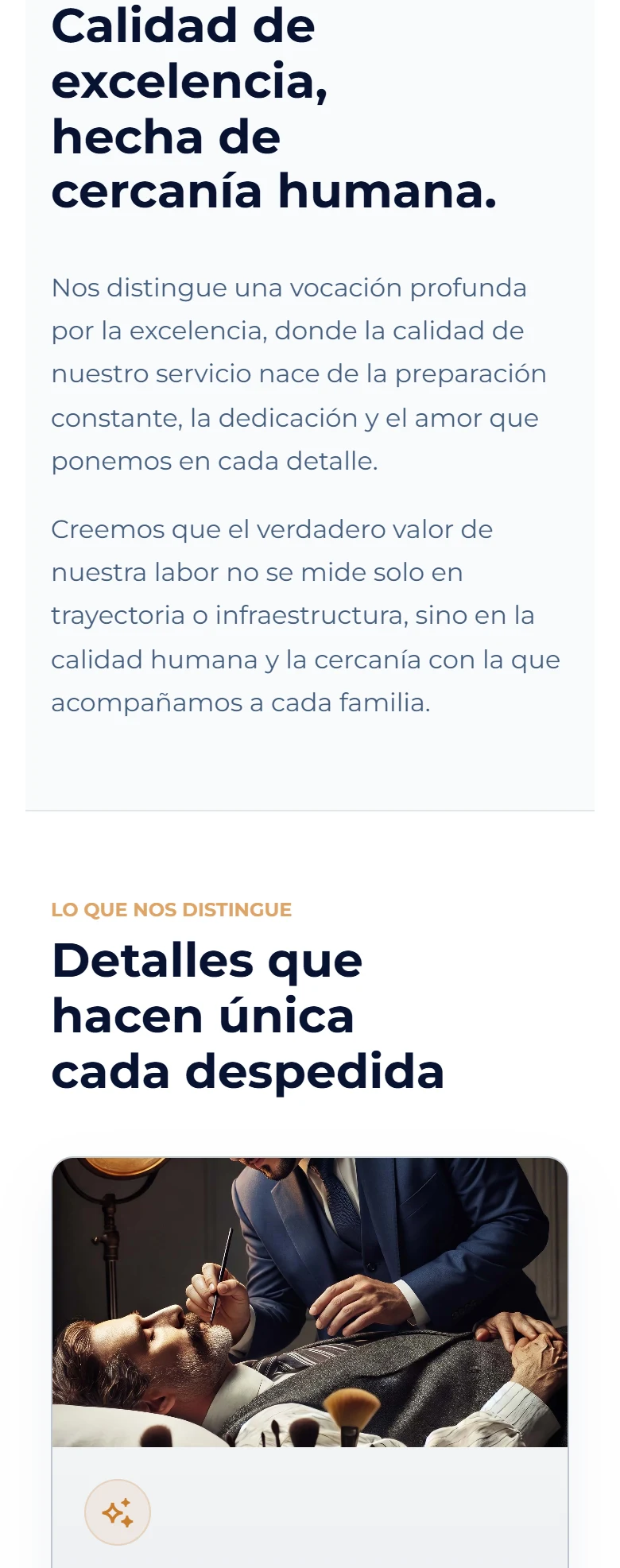 Funeraria San Mateo: Nosotros — página completa, vista móvil, fragmento 2.