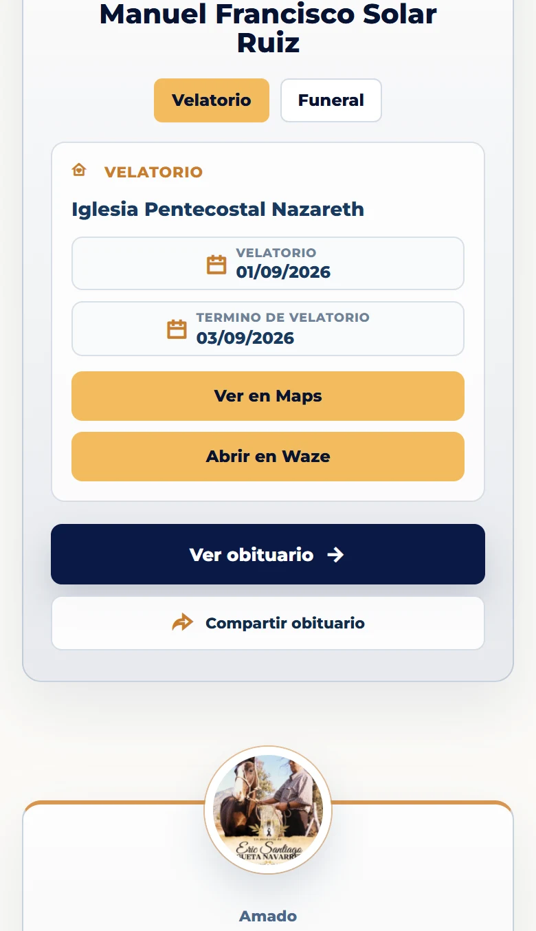 Funeraria San Mateo: Obituarios — listado completo, vista móvil, fragmento 3.