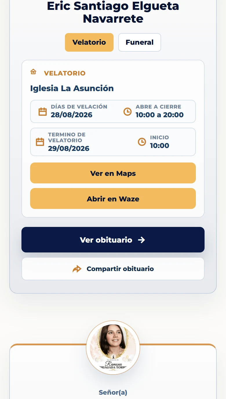 Funeraria San Mateo: Obituarios — listado completo, vista móvil, fragmento 4.