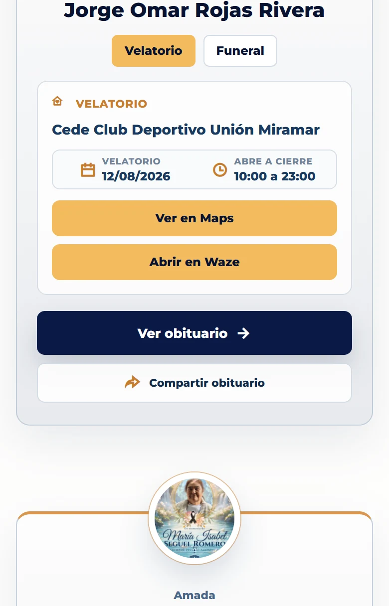 Funeraria San Mateo: Obituarios — listado completo, vista móvil, fragmento 6.