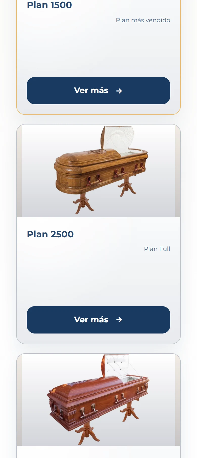 Funeraria San Mateo: Servicios — página completa, vista móvil, fragmento 3.
