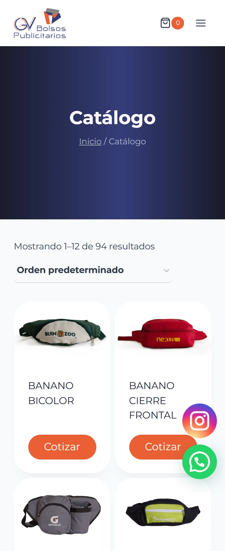 GV Bolsos Publicitarios: catálogo — primera página completa, móvil, tramo 1 de 6.