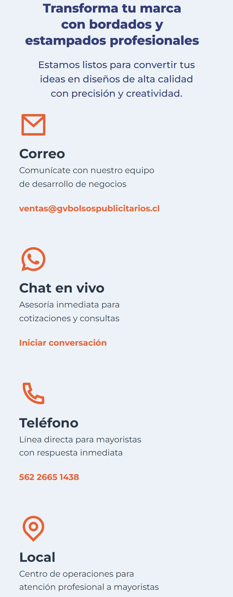 GV Bolsos Publicitarios: estampado y bordado — página completa, móvil, tramo 4 de 6.