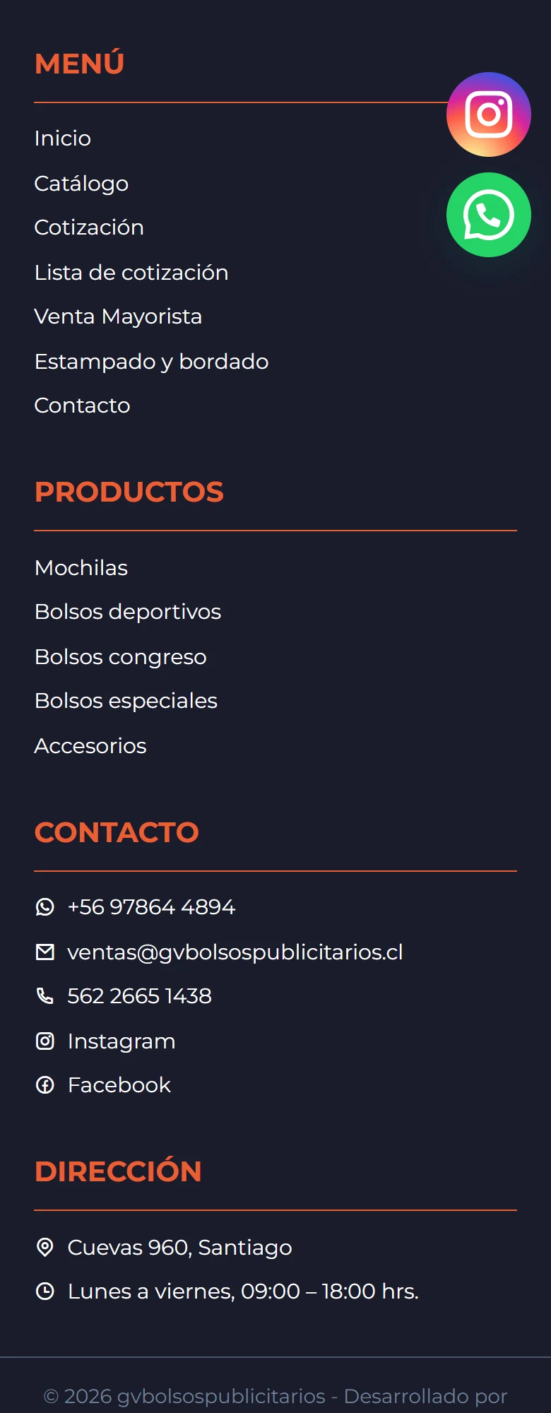 GV Bolsos Publicitarios: lista de cotización — estado inicial vacío, móvil, tramo 2 de 3.