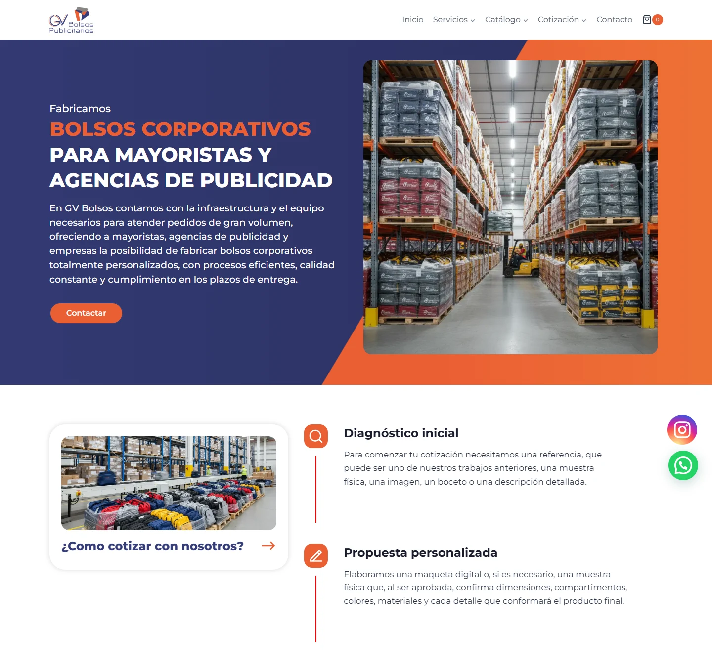 GV Bolsos Publicitarios: venta mayorista — página completa, escritorio, tramo 1 de 2.