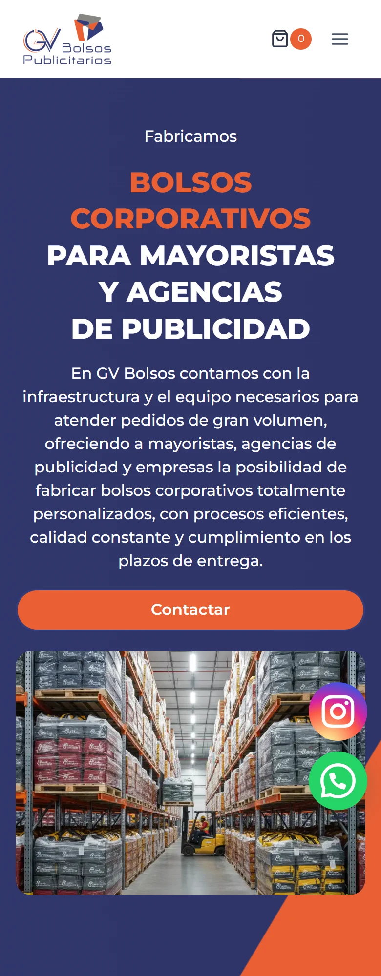 GV Bolsos Publicitarios: venta mayorista — página completa, móvil, tramo 1 de 6.