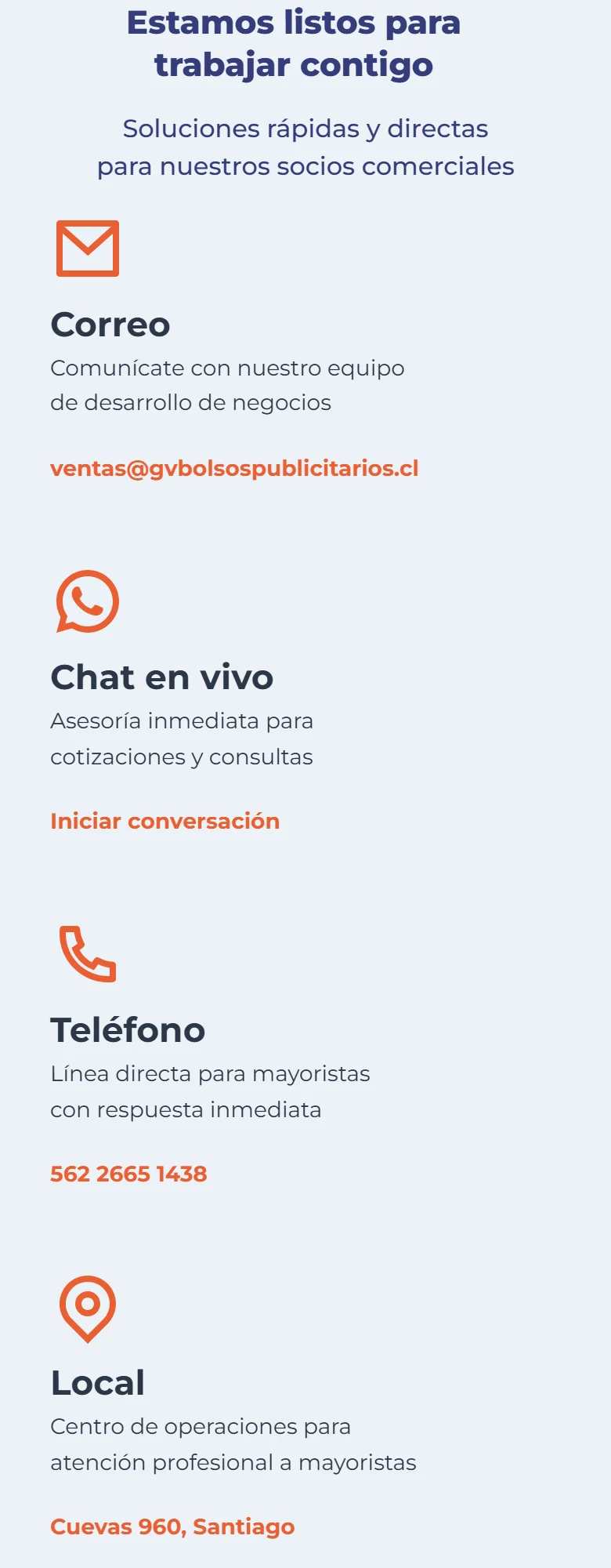 GV Bolsos Publicitarios: venta mayorista — página completa, móvil, tramo 4 de 6.