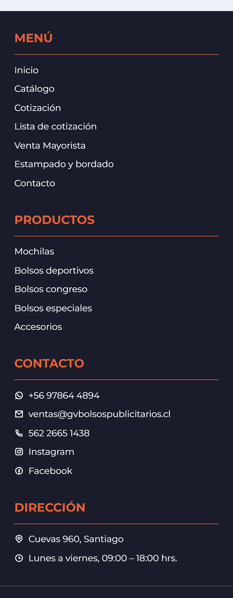 GV Bolsos Publicitarios: venta mayorista — página completa, móvil, tramo 5 de 6.
