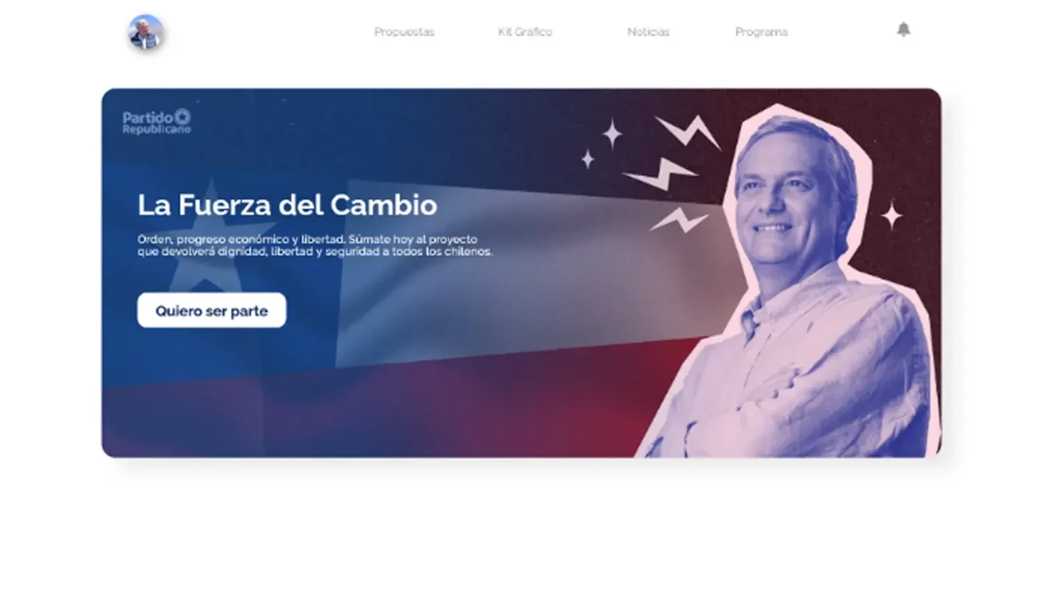 Equipo de Campaña del Candidato José Antonio Kast: Página de Inicio, antes del proyecto, fragmento 1