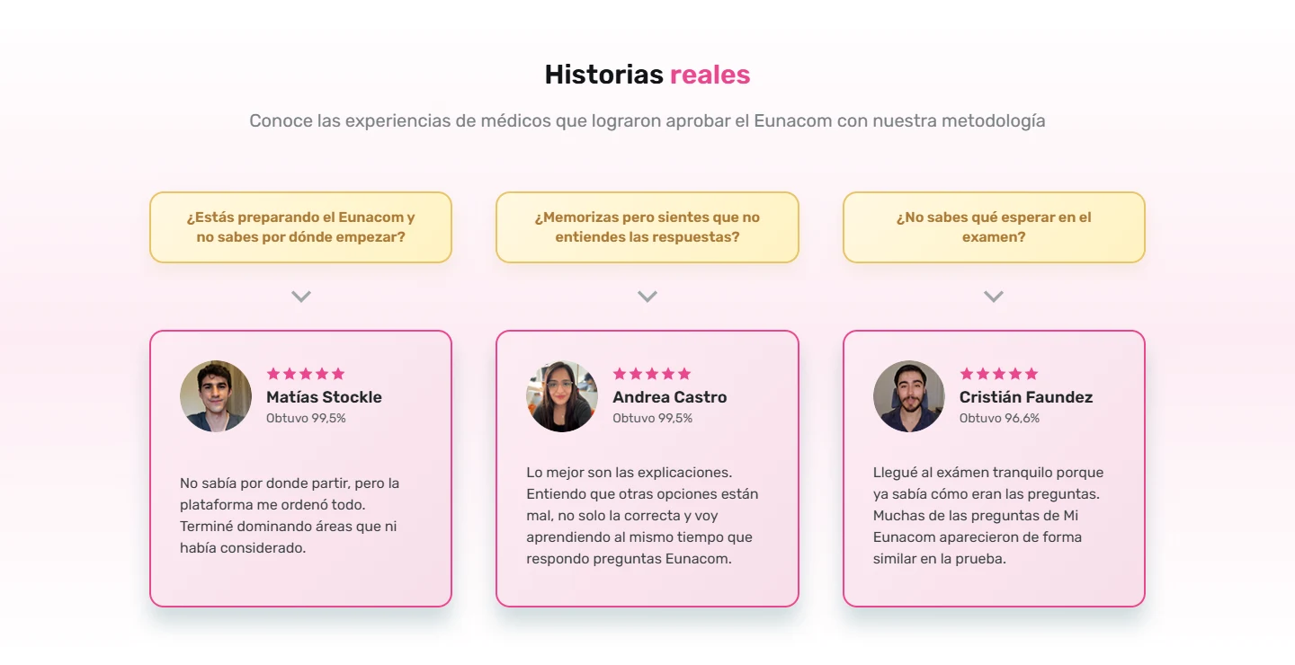 Captura del sitio web de Mi EUNACOM