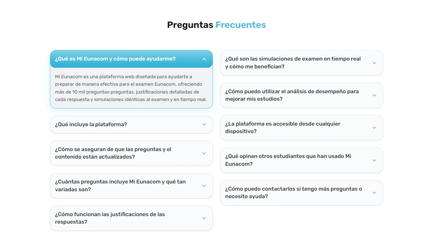 Captura del sitio web de Mi EUNACOM