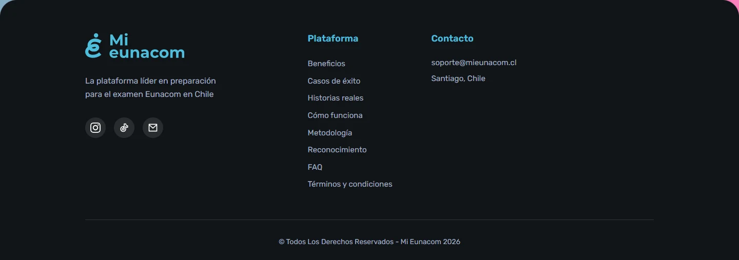 Captura del sitio web de Mi EUNACOM