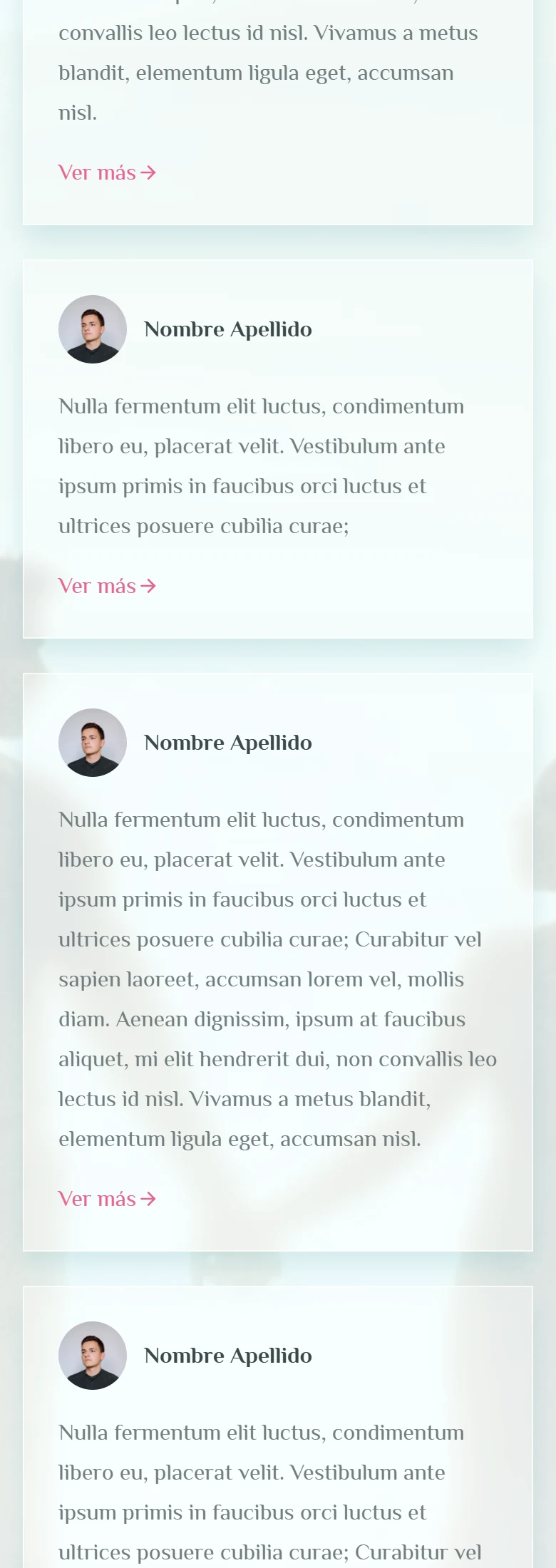 Mi Lista de Novios: Portada pública, fragmento 7, vista móvil.