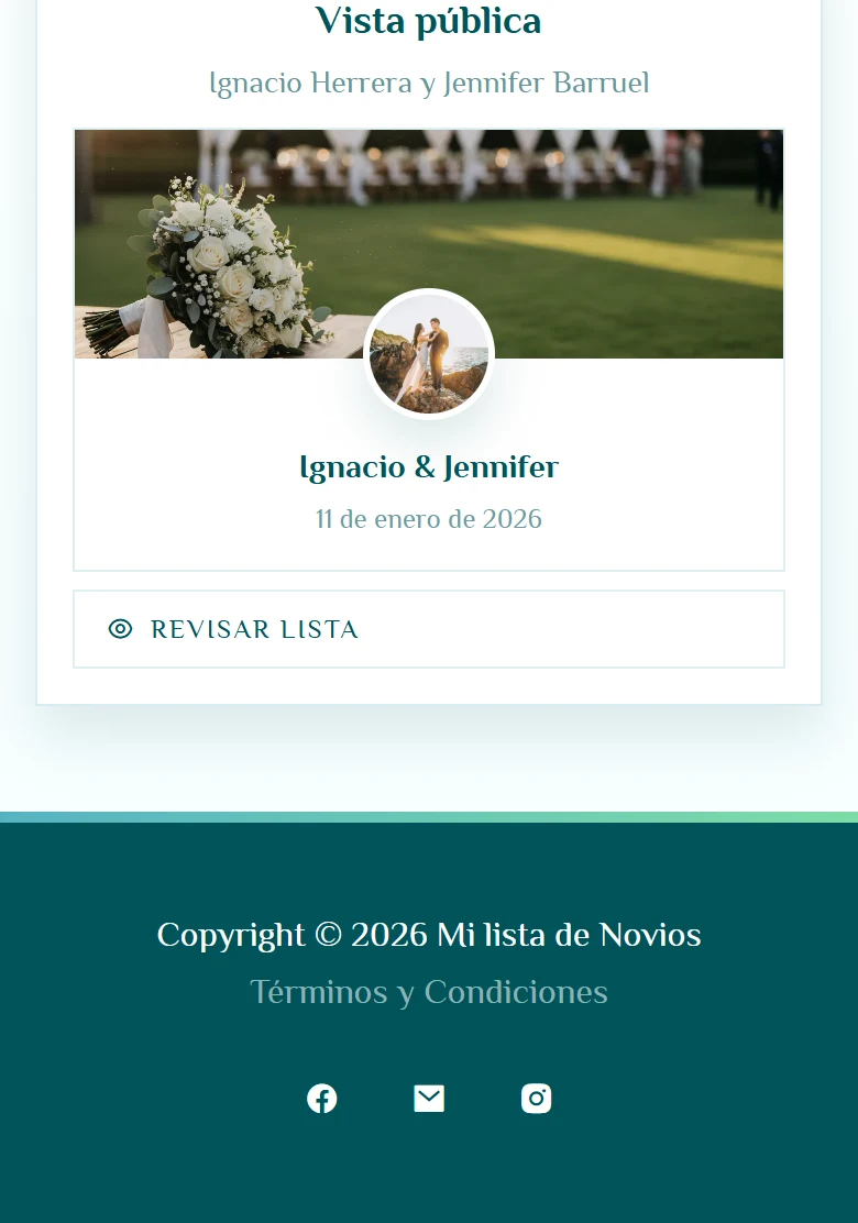 El punto de partida para gestionar el matrimonio: Dashboard, vista móvil, fragmento 3.