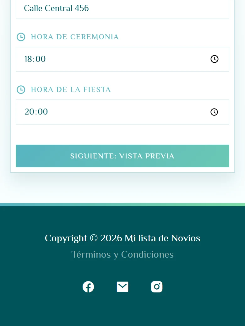 Preparar una invitación en su propio espacio: Preparación de una invitación digital, vista móvil, fragmento 3.