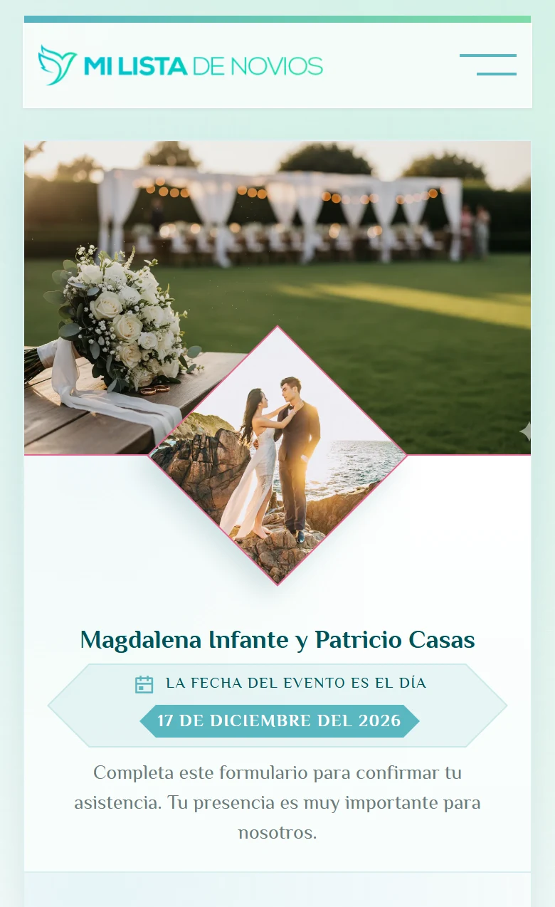 Dos caras de una misma confirmación: Página de confirmación, vista móvil, fragmento 5.