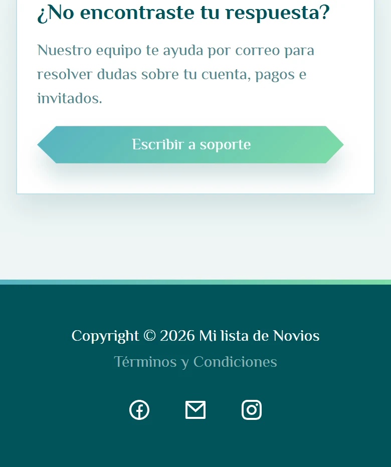Responder dudas fuera del formulario de compra: Preguntas frecuentes, vista móvil, fragmento 3.