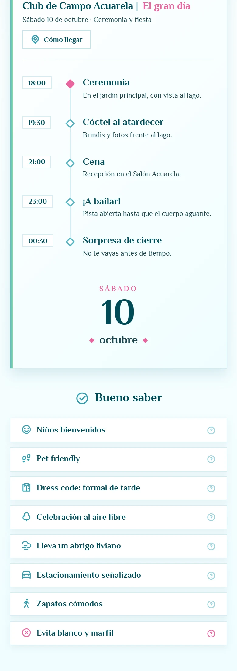 Una presentación con historia, programa y participación: María Fernanda y Maximiliano, vista móvil, fragmento 7.