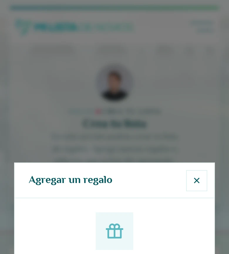 Crear regalos sin perder el control de la lista: Opciones para crear un regalo, vista móvil, fragmento 4.