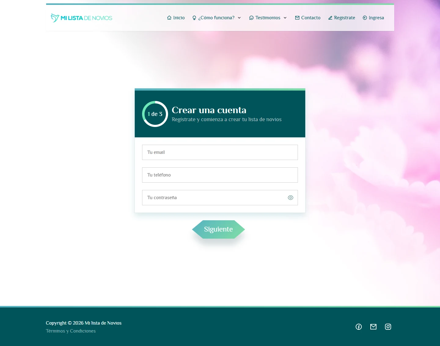 Entrar, registrarse y recuperar el acceso: Registro, escritorio, fragmento 1.