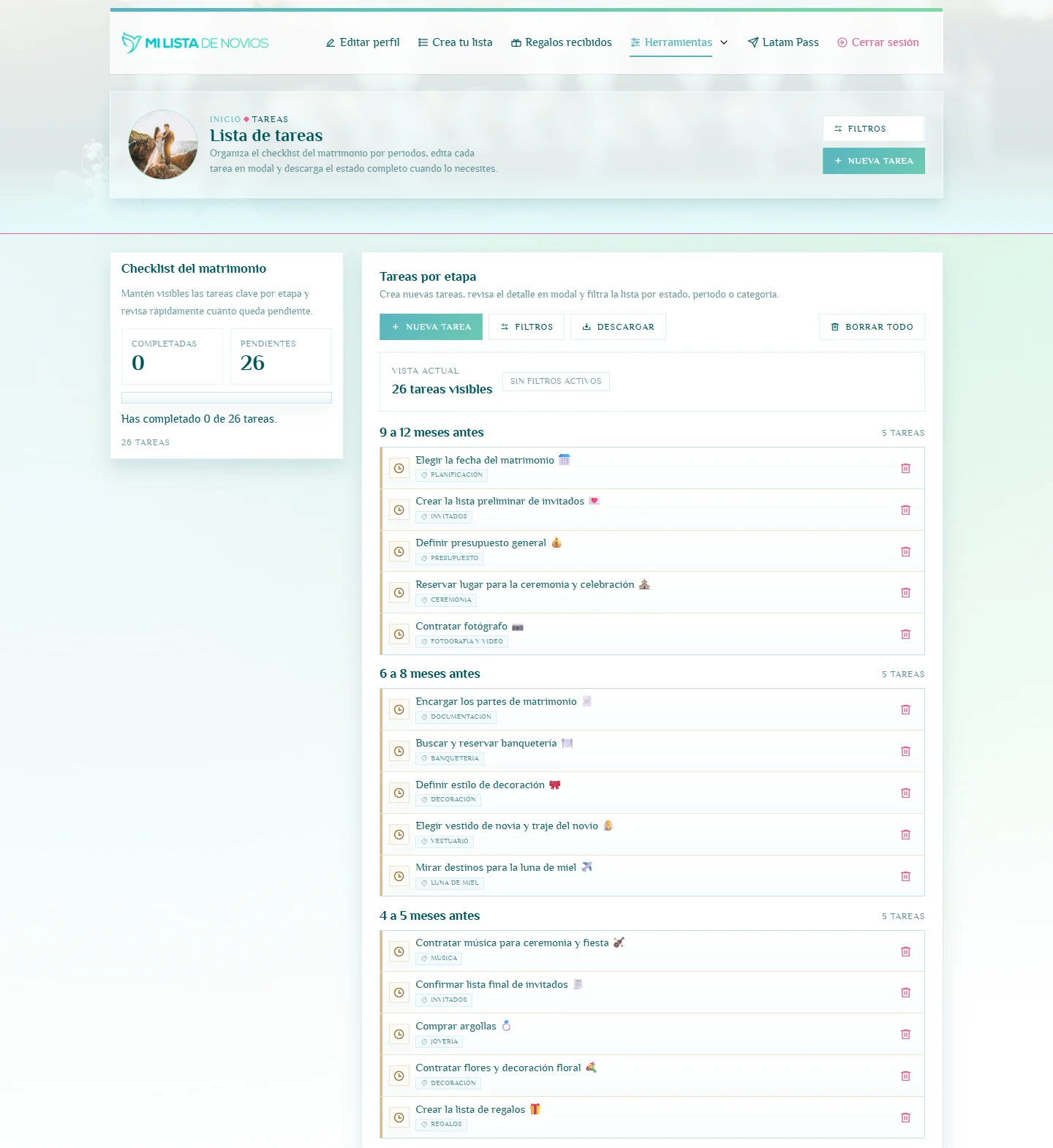 Convertir preparativos en próximos pasos: Lista de tareas, escritorio, fragmento 1.