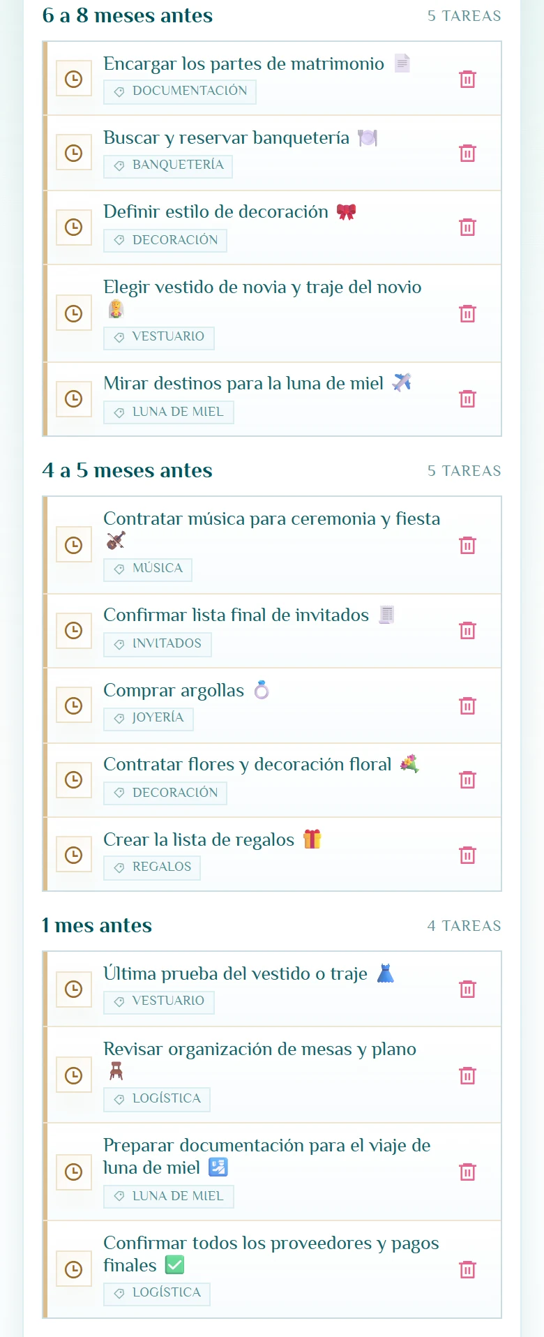 Convertir preparativos en próximos pasos: Lista de tareas, vista móvil, fragmento 2.