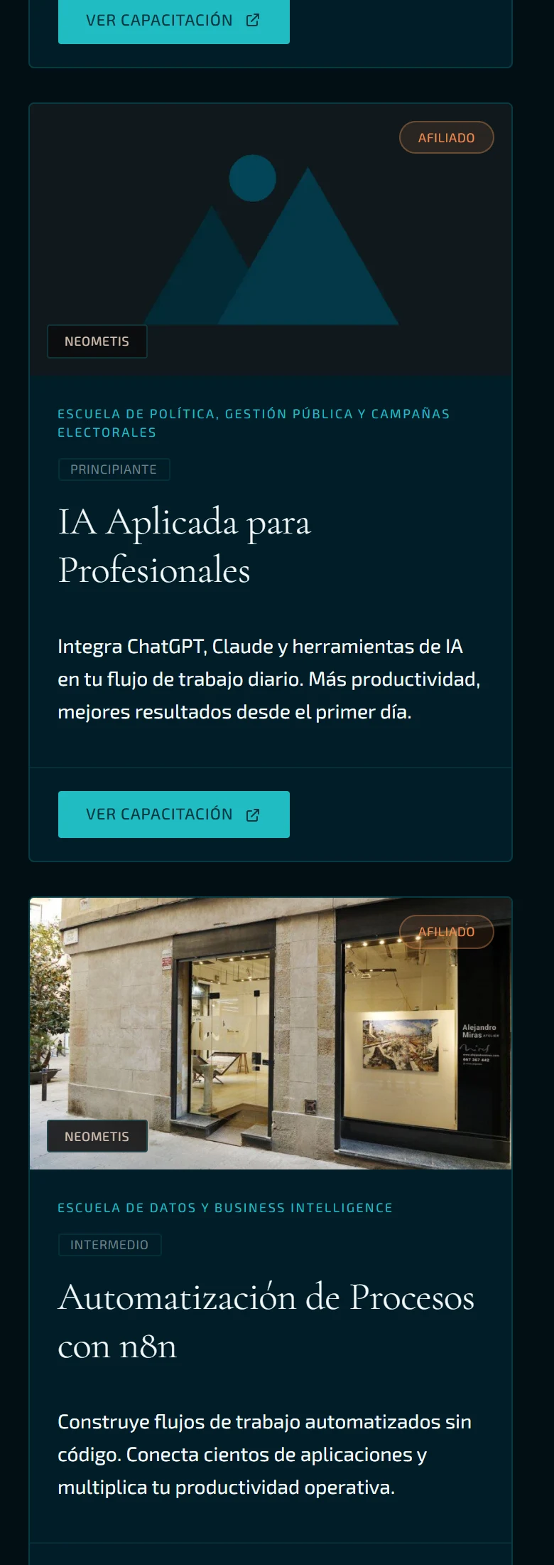 Neometis: Academia — página completa, vista móvil, fragmento 5.