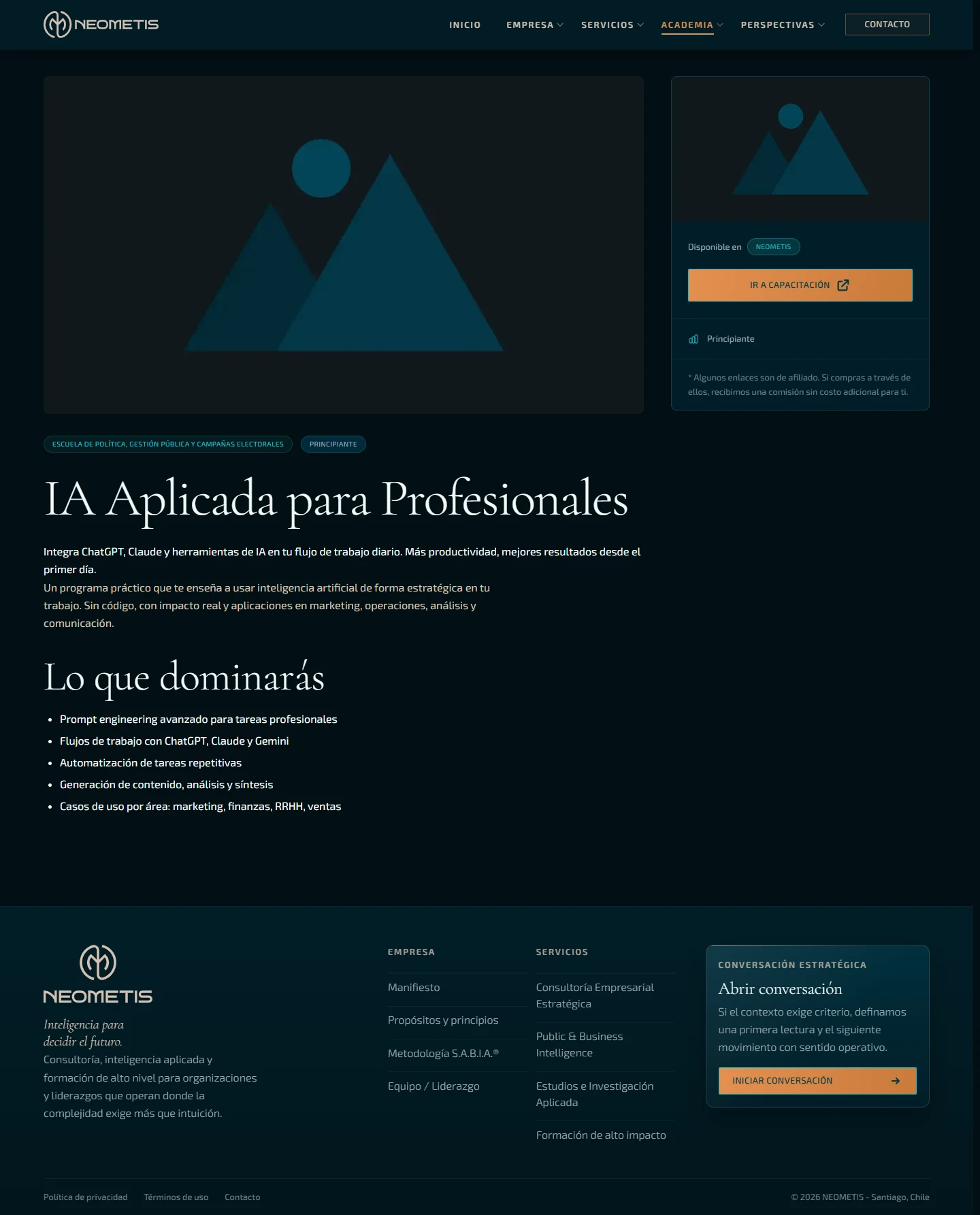 Neometis: Ficha de capacitación — página completa, vista de escritorio, fragmento 1.