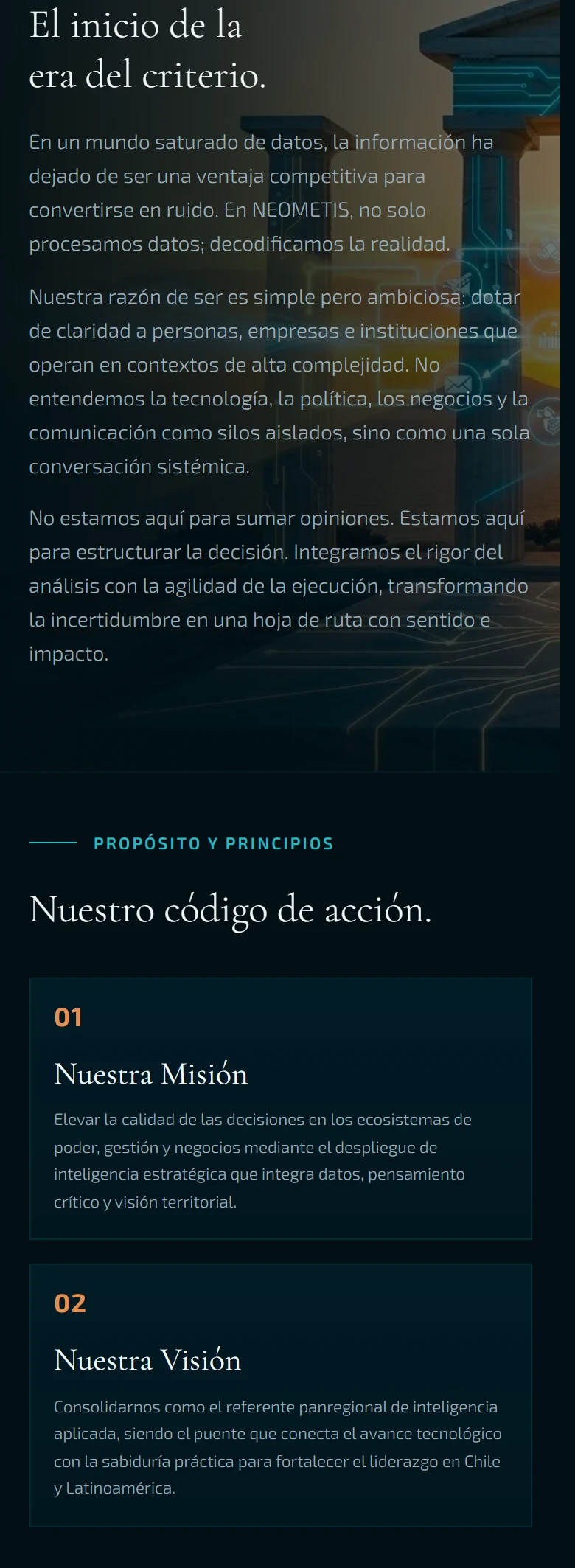 Neometis: Empresa — página completa, vista móvil, fragmento 2.