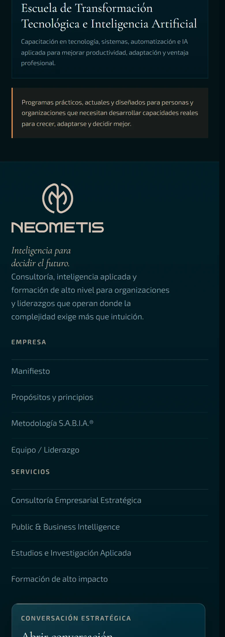 Neometis: Formación — página completa, vista móvil, fragmento 4.