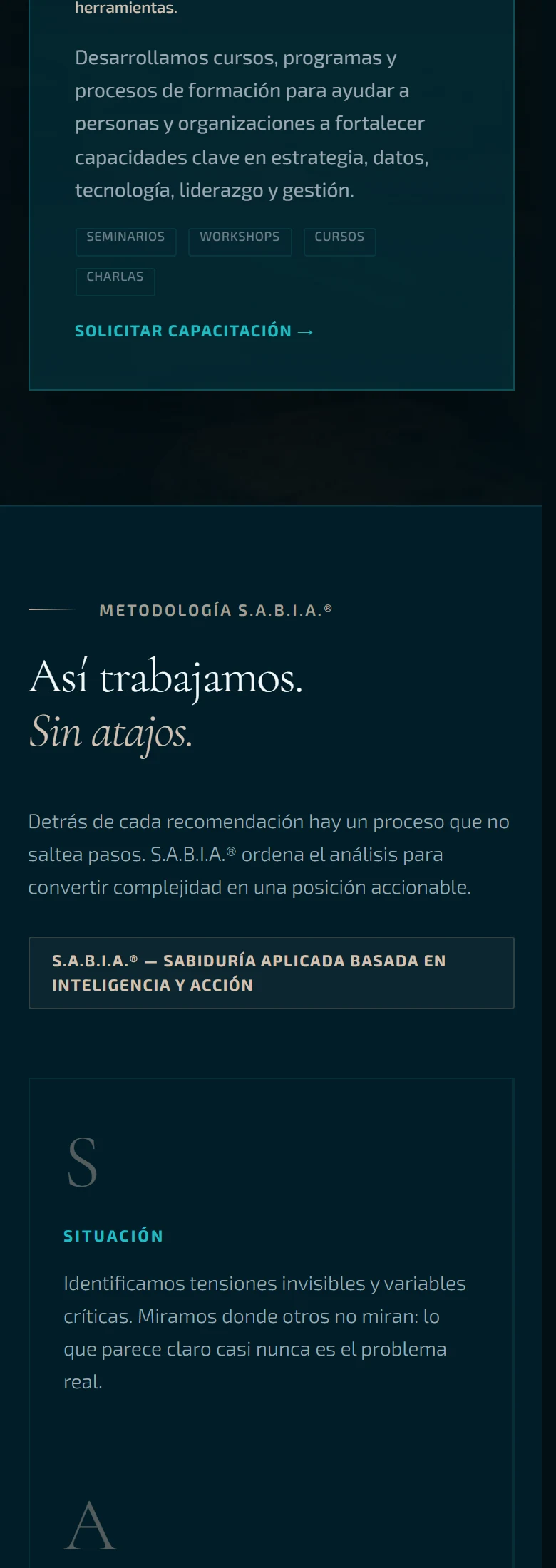 Neometis: Inicio — página completa, vista móvil, fragmento 4.