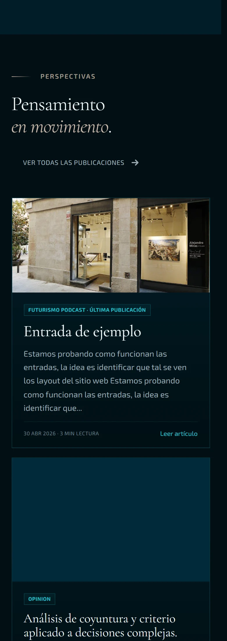 Neometis: Inicio — página completa, vista móvil, fragmento 7.