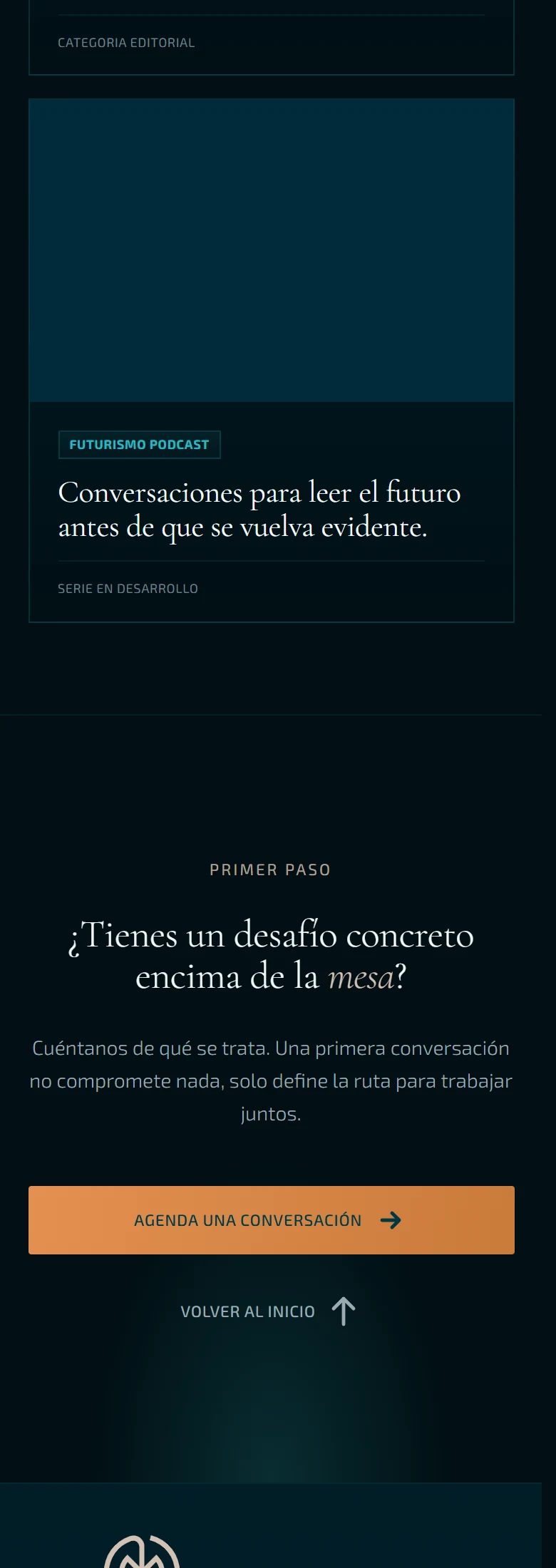 Neometis: Inicio — página completa, vista móvil, fragmento 8.