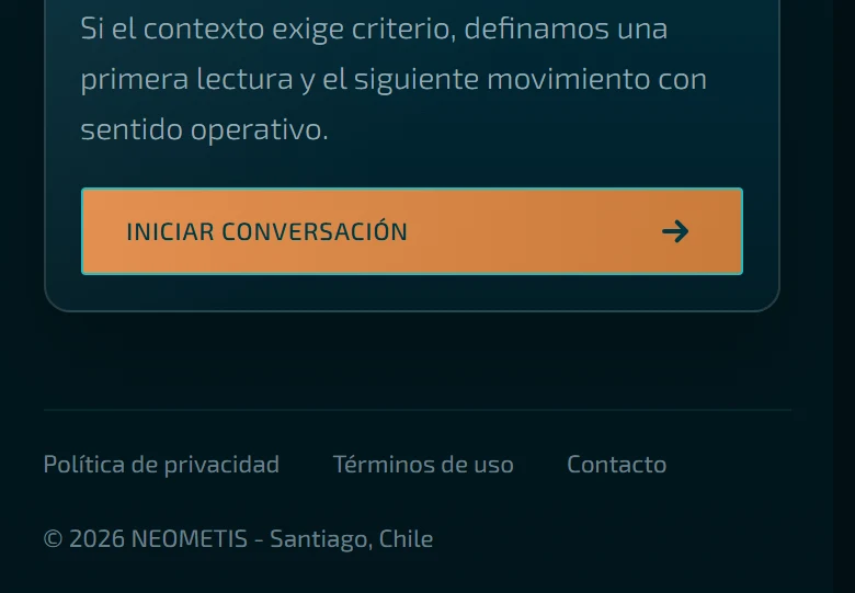Neometis: Public & Business Intelligence — página completa, vista móvil, fragmento 5.