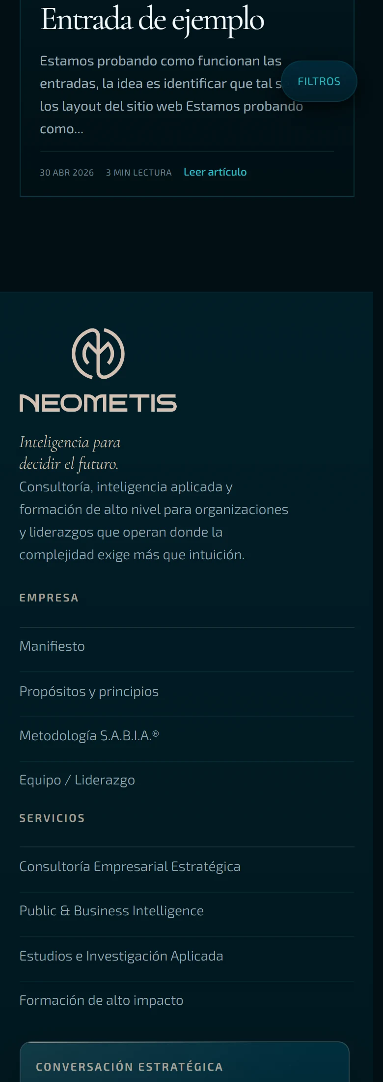 Neometis: Publicaciones — página completa, vista móvil, fragmento 2.