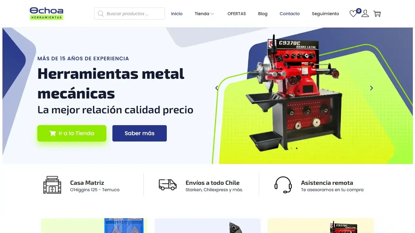 Inicio real de Ochoa Herramientas: navegación, búsqueda y catálogo de herramientas.