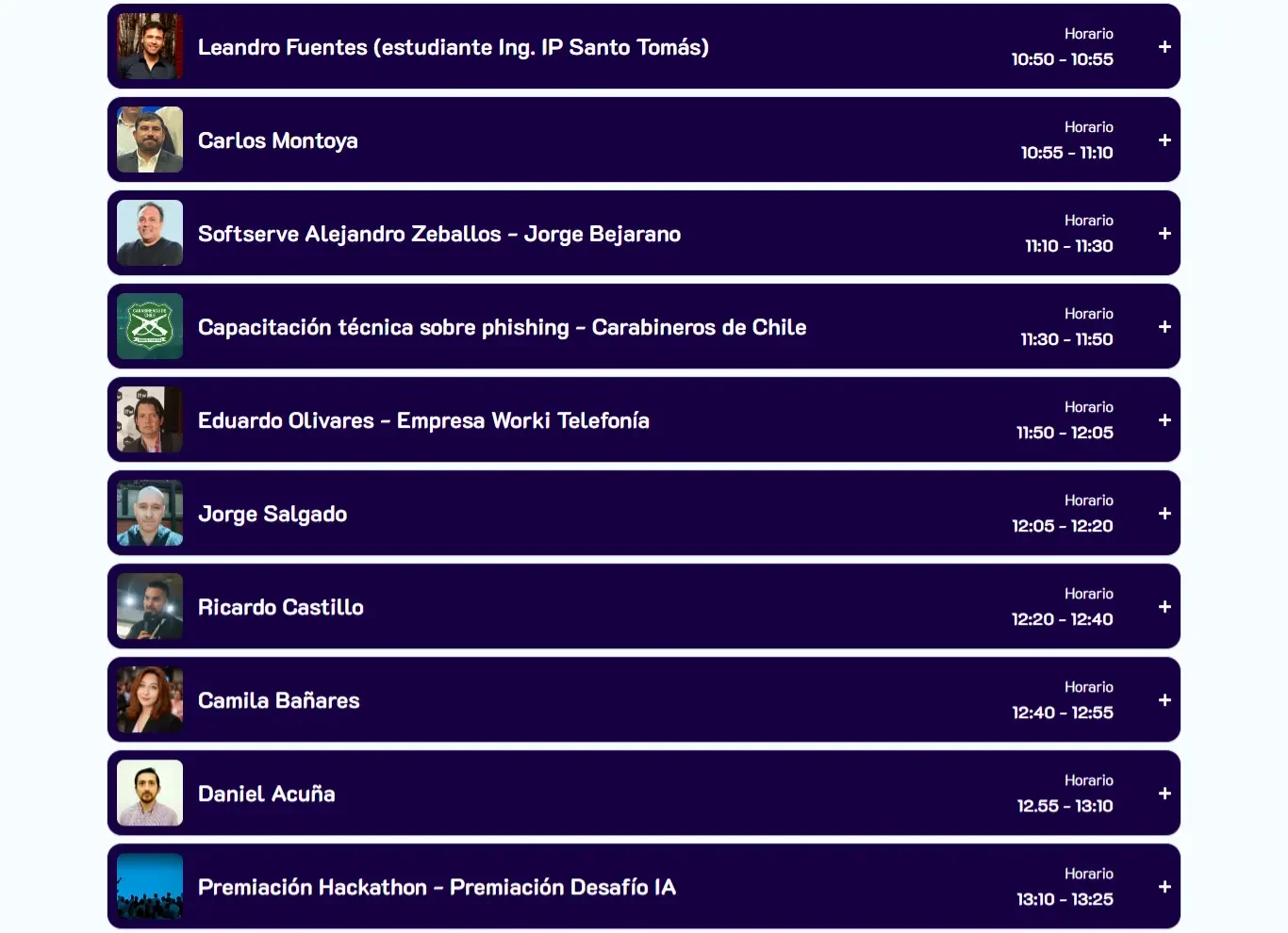 Captura del sitio web de TICSUR