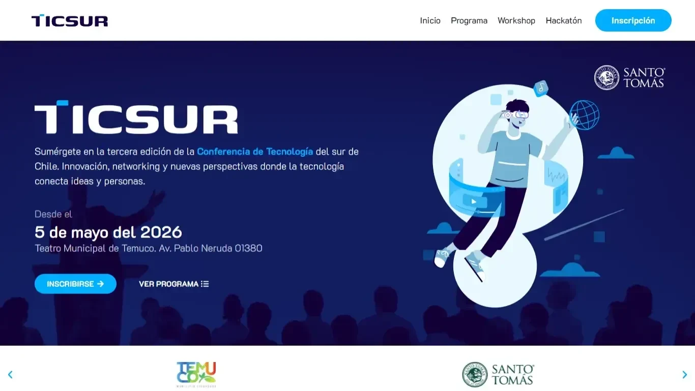 Inicio real de TICSUR: convocatoria, identidad y acceso al programa.