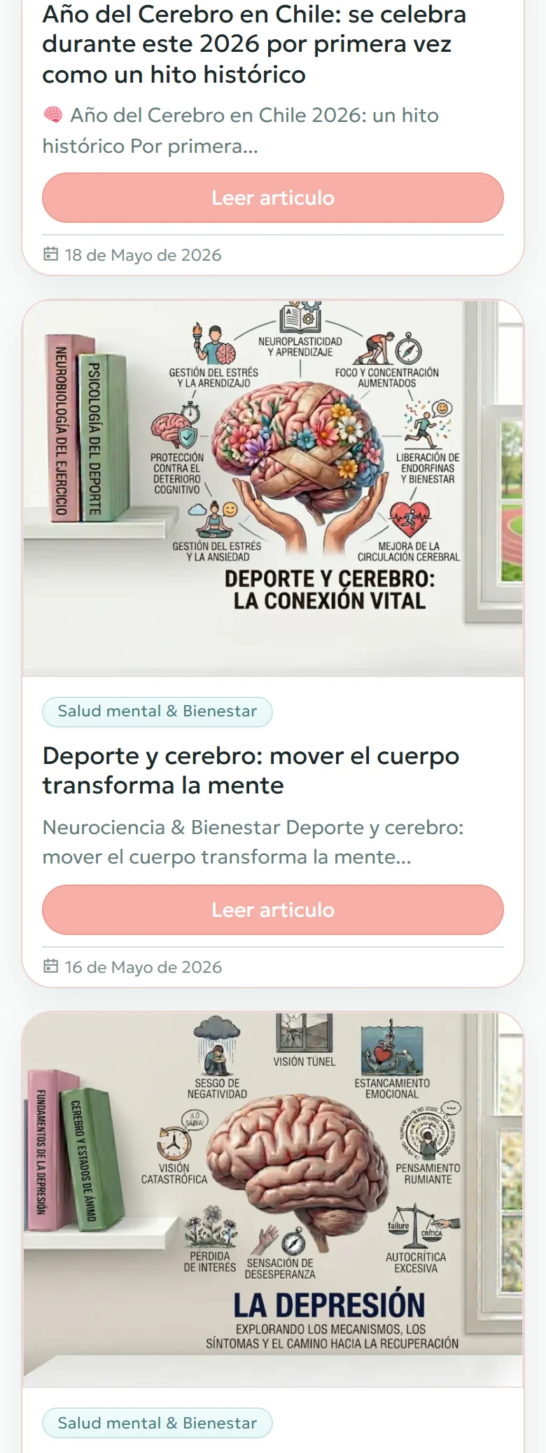 Tu Espacio Integral: Blog completo: primera página, vista móvil, fragmento 3.