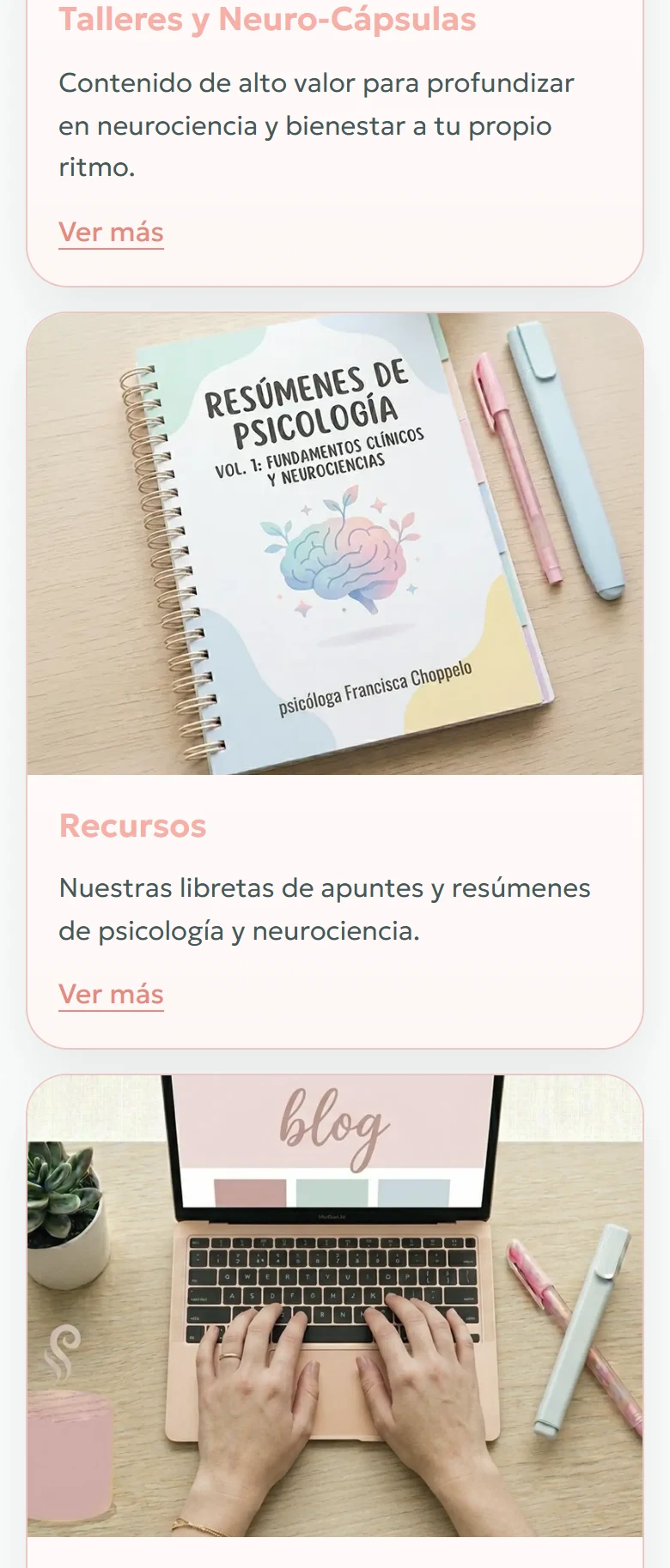Tu Espacio Integral: Inicio completo, vista móvil, fragmento 14.