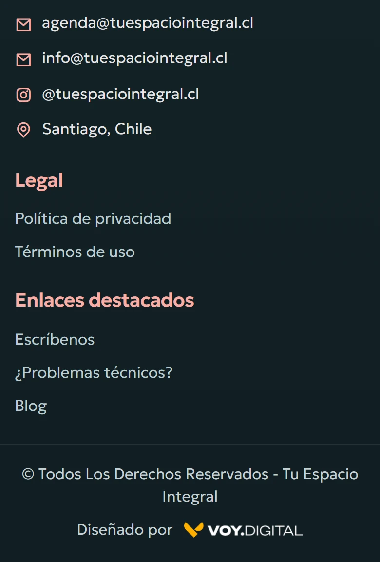 Tu Espacio Integral: Inicio completo, vista móvil, fragmento 20.